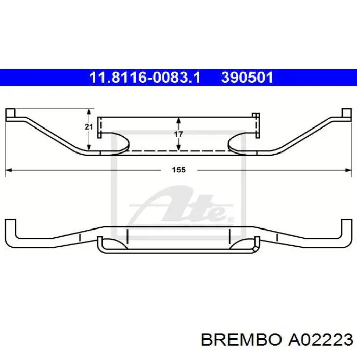 Conjunto De Muelles Almohadilla Discos Delanteros A02223 Brembo