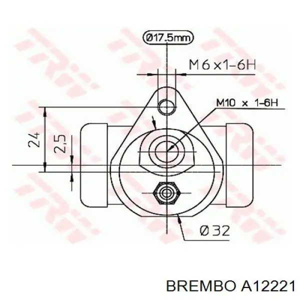 Рабочий тормозной цилиндр Brembo A12221 цена, от 6.99 USD