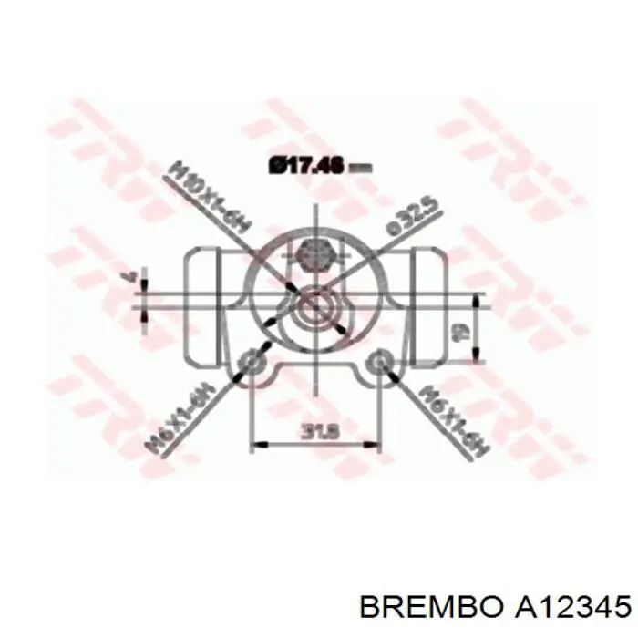 Купить A12345 Brembo Цилиндр тормозной колесный