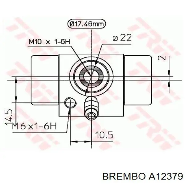 Рабочий тормозной цилиндр Brembo A12379 цена, от 10.54 USD