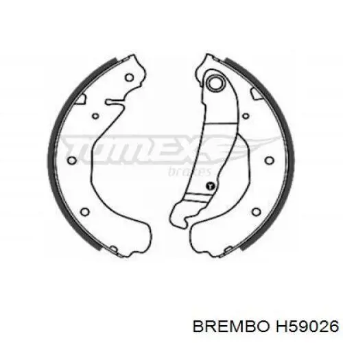 Купить H59026 Brembo Задние барабанные тормозные колодки