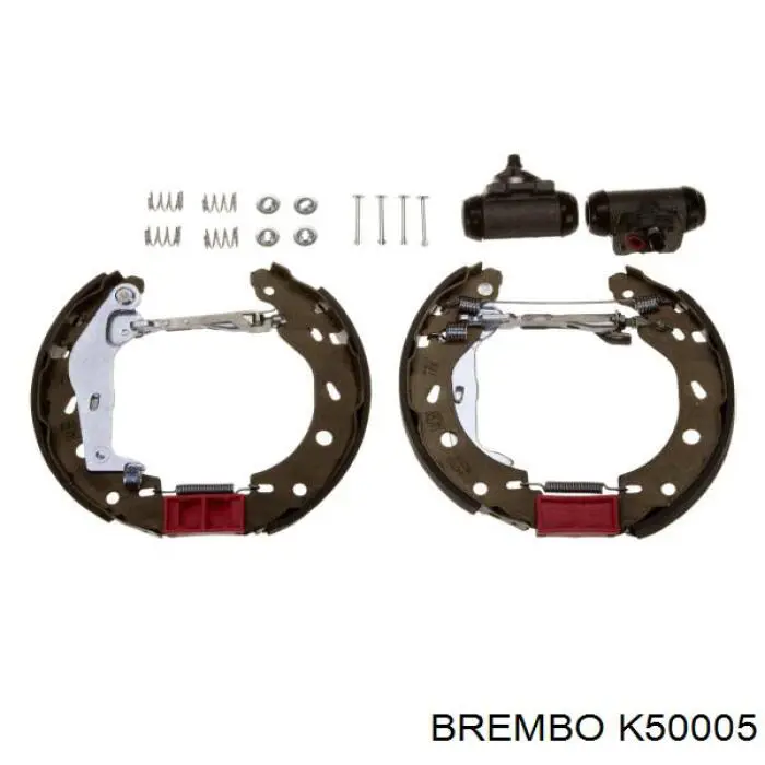 Колодки тормозные задние барабанные, в сборе с цилиндрами, комплект Brembo K50005