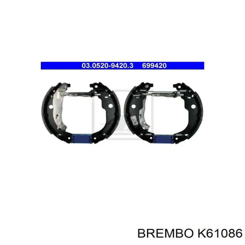 Juego de zapatas de frenos de tambor, con cilindros, completo K61086 Brembo