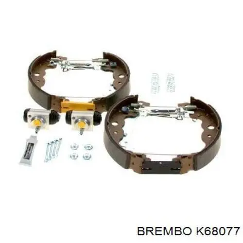 K68077 Brembo sapatas do freio traseiras de tambor, montadas com cilindros, kit