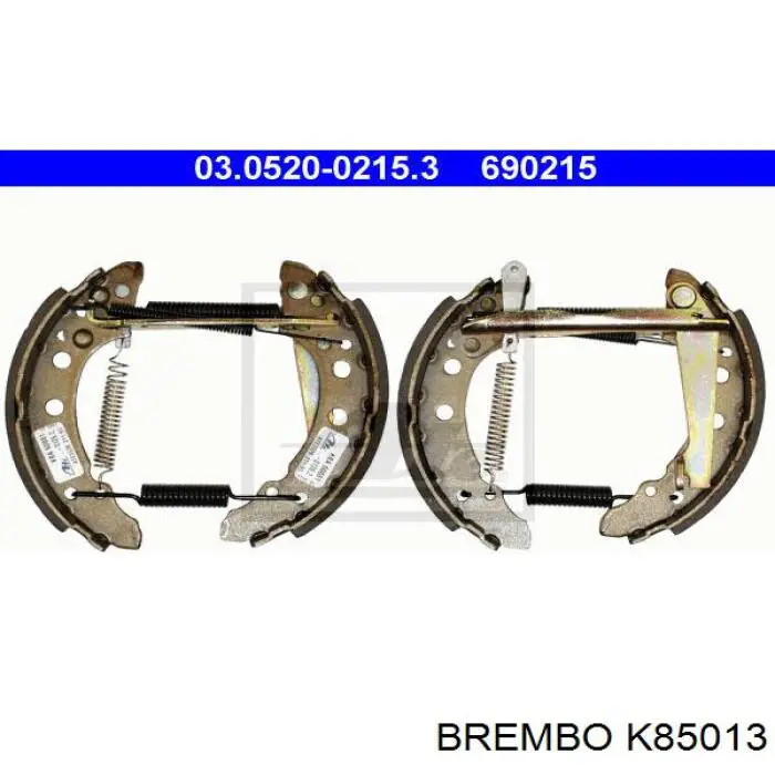 Колодки тормозные задние барабанные, в сборе с цилиндрами, комплект BREMBO K85013