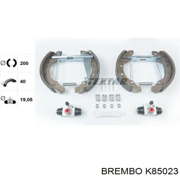 Колодки тормозные задние барабанные, в сборе с цилиндрами, комплект Brembo K85023 цена, от 62.00 USD