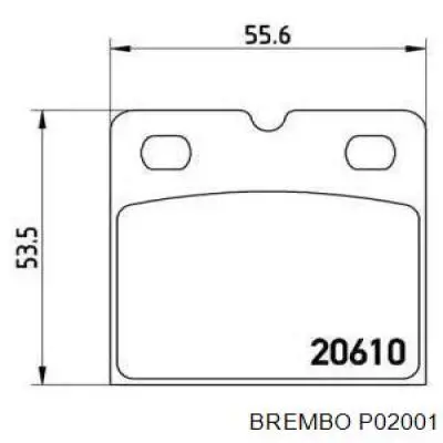 Купить P02001 Brembo Колодки тормозные задние, дисковые