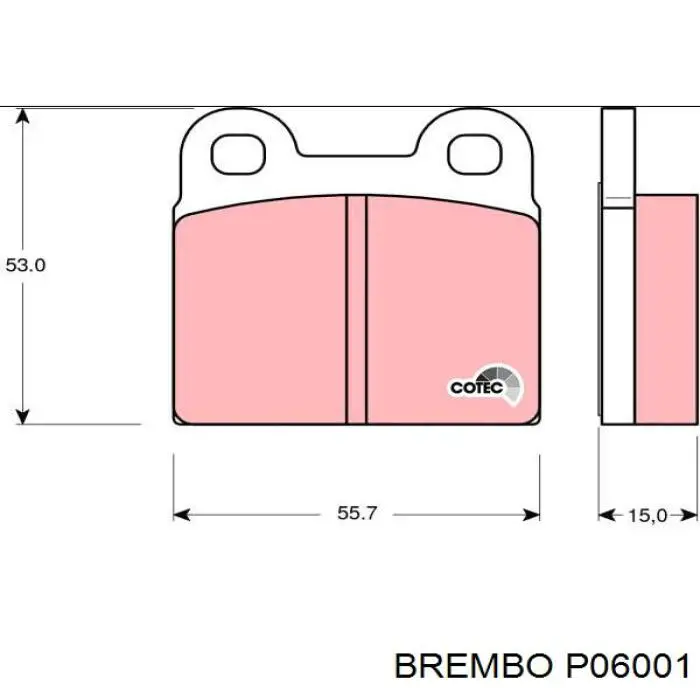 Задние тормозные колодки P06001 Brembo