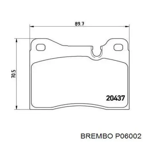 P06002 Brembo передние тормозные колодки