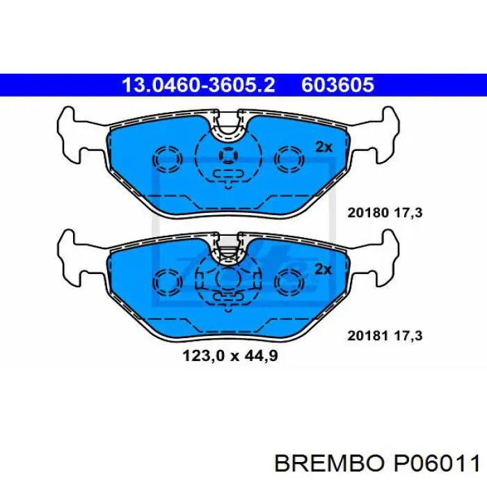 Колодки дисковые  Brembo P06011 цена, от 29.08 USD
