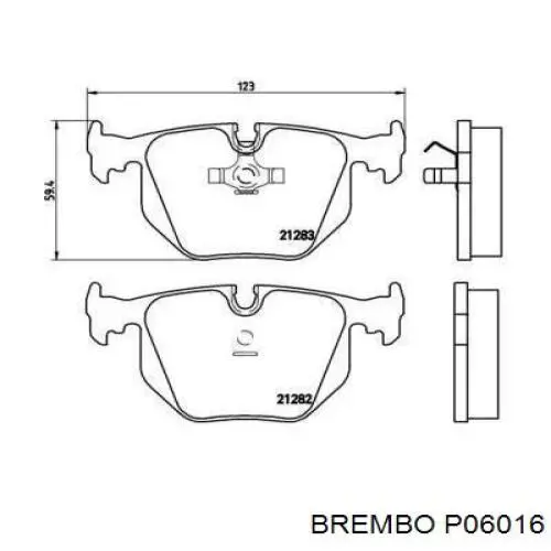 P06016 Brembo задние тормозные колодки