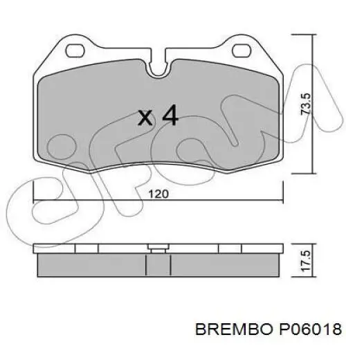 Передние тормозные колодки P06018 Brembo