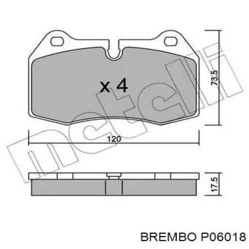 Pastillas de freno delanteras P06018 Brembo