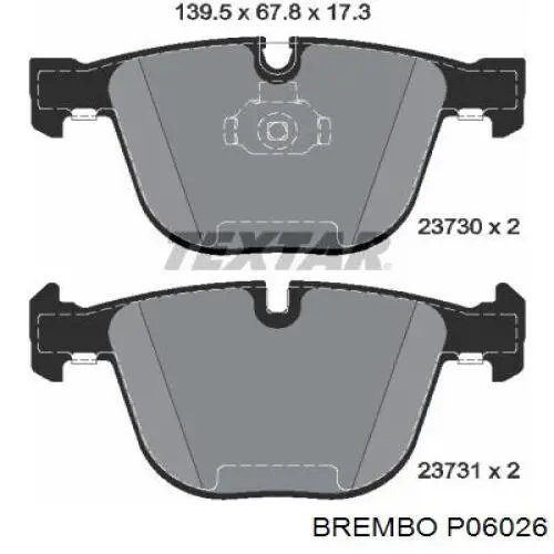 Задние тормозные колодки P06026 Brembo