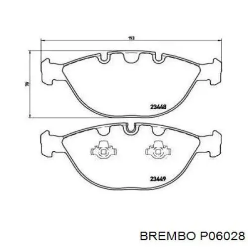 P06028 Brembo колодки тормозные передние дисковые