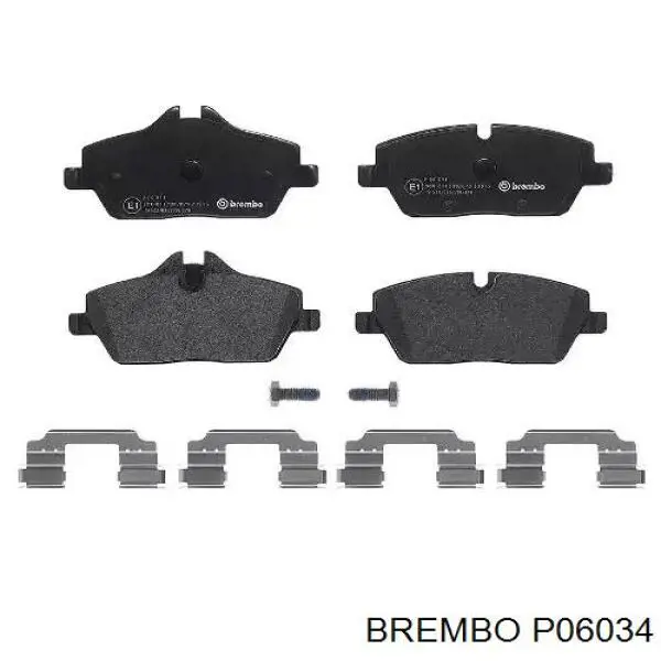 Колодки тормозные передние дисковые Brembo P06034