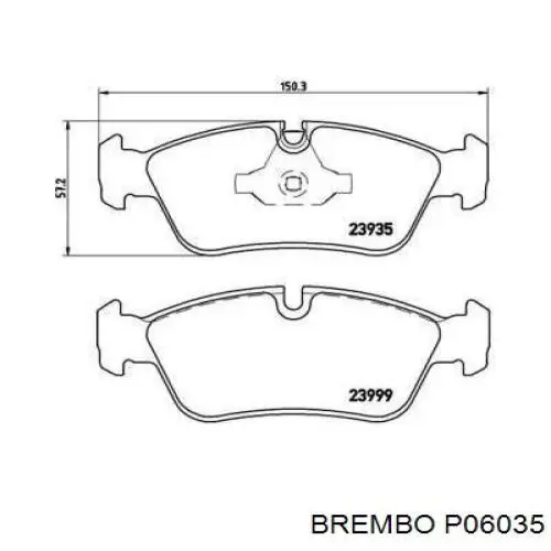 Купить P06035 Brembo Колодки тормозные