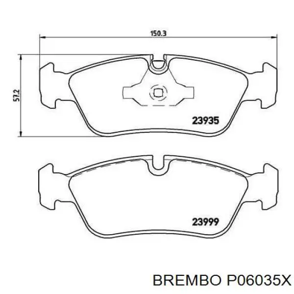 Передние тормозные колодки P06035X Brembo