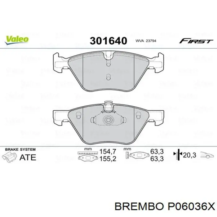 Передние тормозные колодки P06036X Brembo