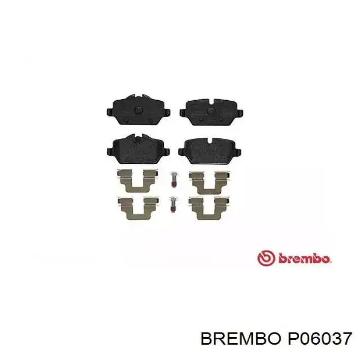 P06037 Brembo колодки тормозные задние дисковые