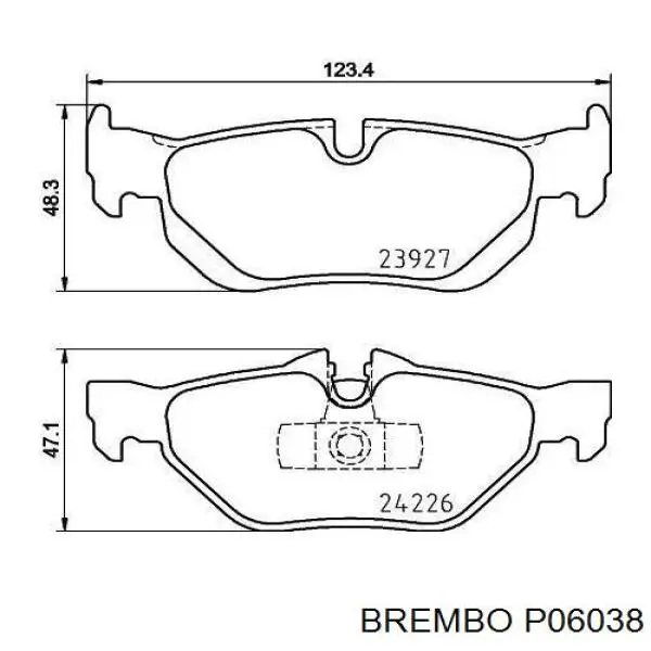 Купить P06038 Brembo Колодки тормозные задние, дисковые