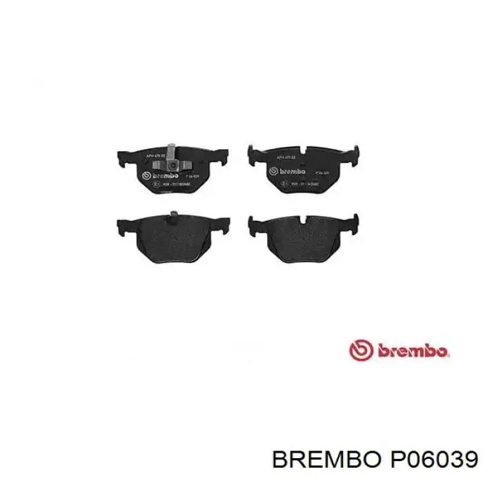 P06039 Brembo колодки тормозные задние дисковые