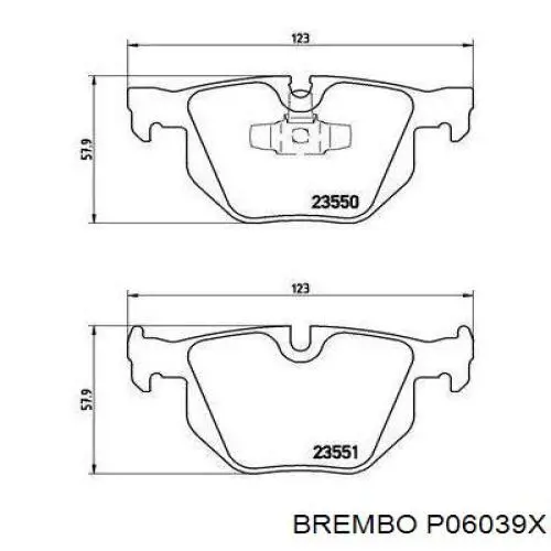 Задние тормозные колодки P06039X Brembo