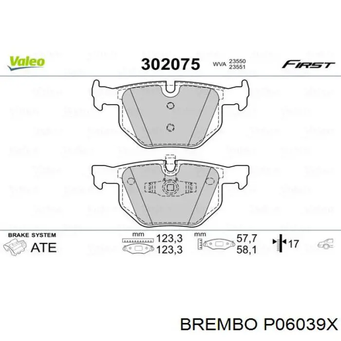 Купить P06039X Brembo Колодки тормозные задние, дисковые