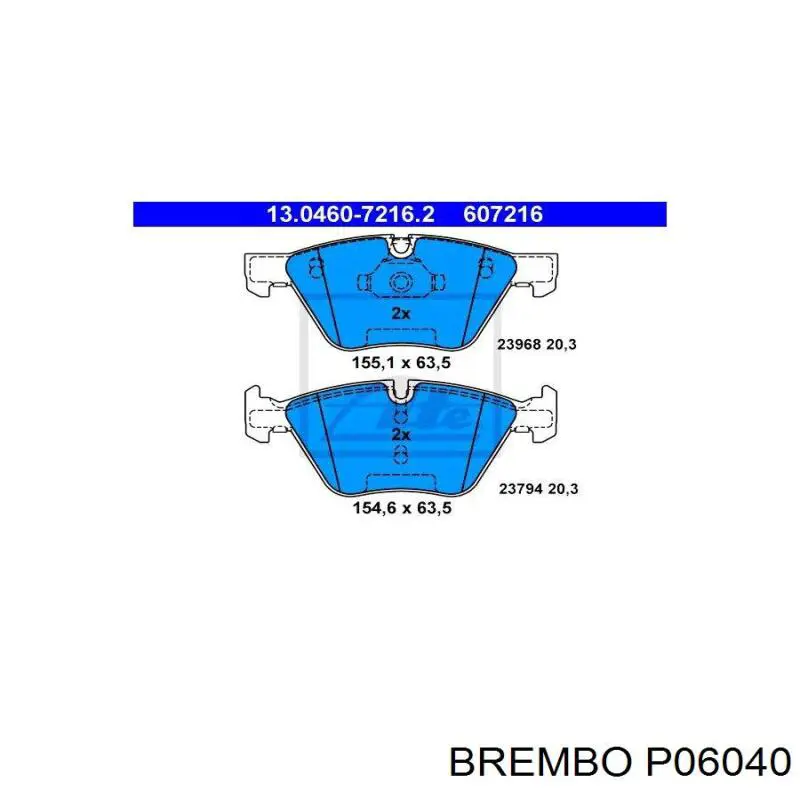 Купить P06040 Brembo Колодки тормозные