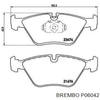P06042 Brembo колодки тормозные передние дисковые