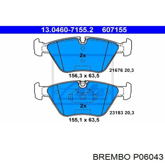 Тормозные колодки Brembo P06043