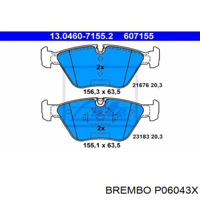 Передние тормозные колодки P06043X Brembo