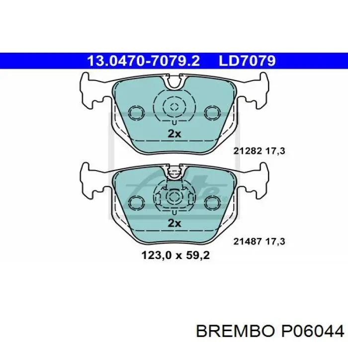 Задние тормозные колодки P06044 Brembo