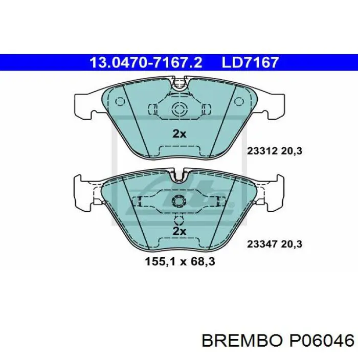 Передние тормозные колодки P06046 Brembo
