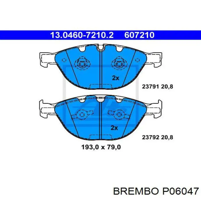 Передние тормозные колодки P06047 Brembo