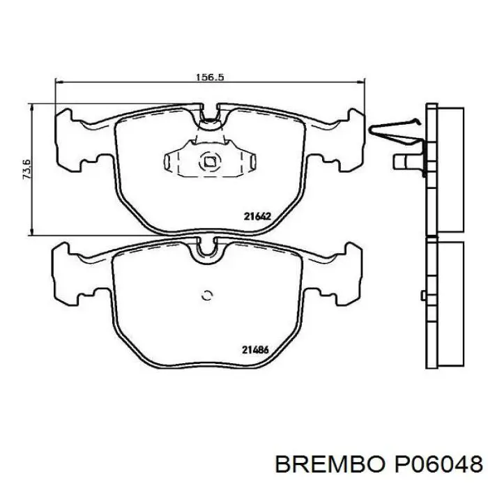 P06048 Brembo колодки тормозные передние дисковые