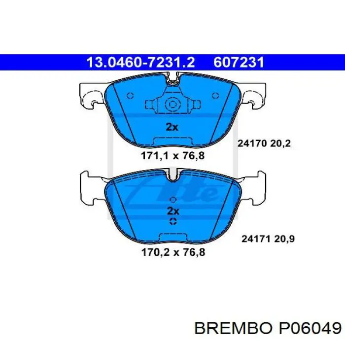 P06049 Brembo Колодки передние