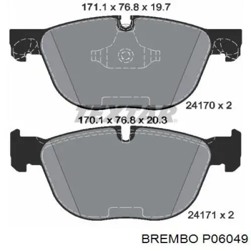 Передние тормозные колодки P06049 Brembo