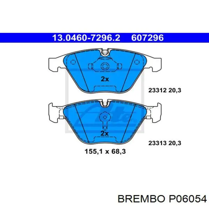 Передние тормозные колодки P06054 Brembo