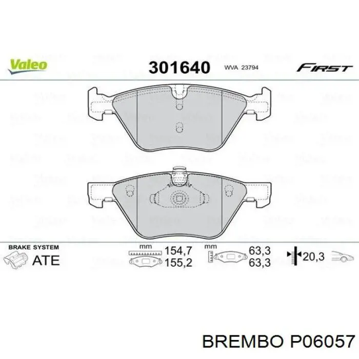 Передние тормозные колодки P06057 Brembo