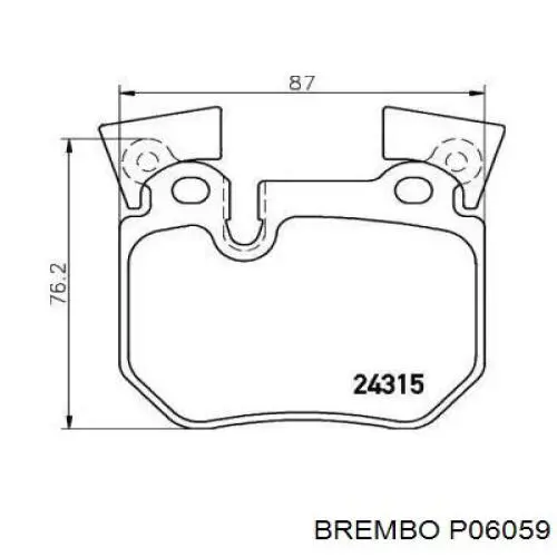 P06059 Brembo колодки тормозные задние дисковые