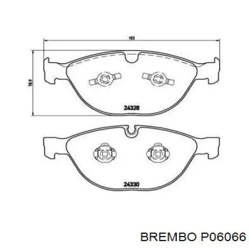 P06066 Brembo колодки тормозные передние дисковые