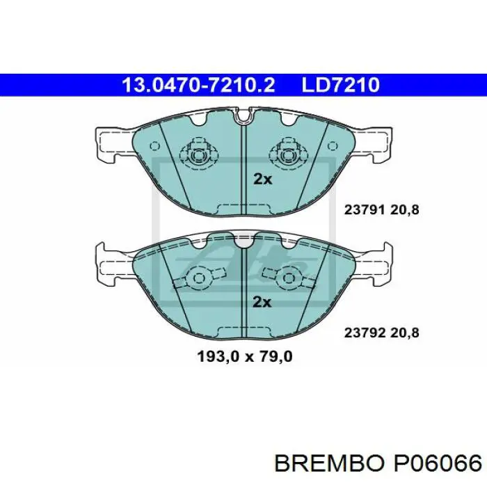 Купить P06066 Brembo Колодки тормозные