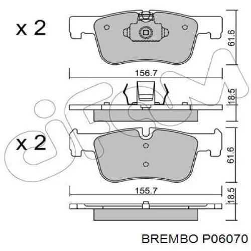 Передние тормозные колодки P06070 Brembo