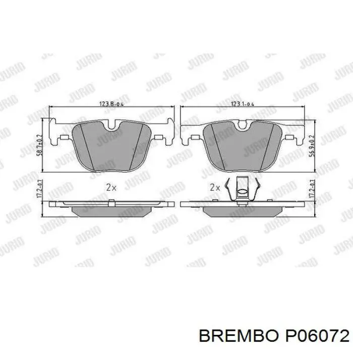 Задние дисковые колодки Brembo P06072