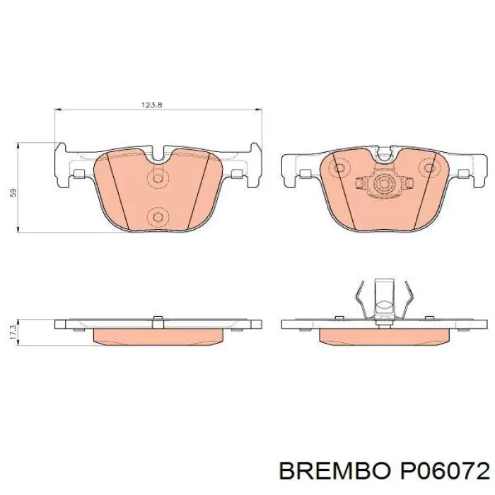Колодки дисковые  Brembo P06072 цена, от 60.26 USD