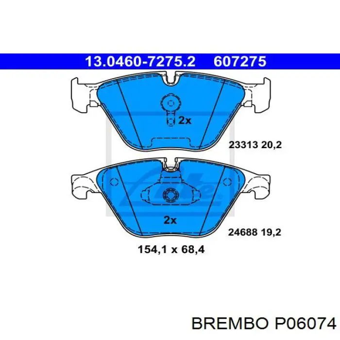 Купить P06074 Brembo Колодки тормозные