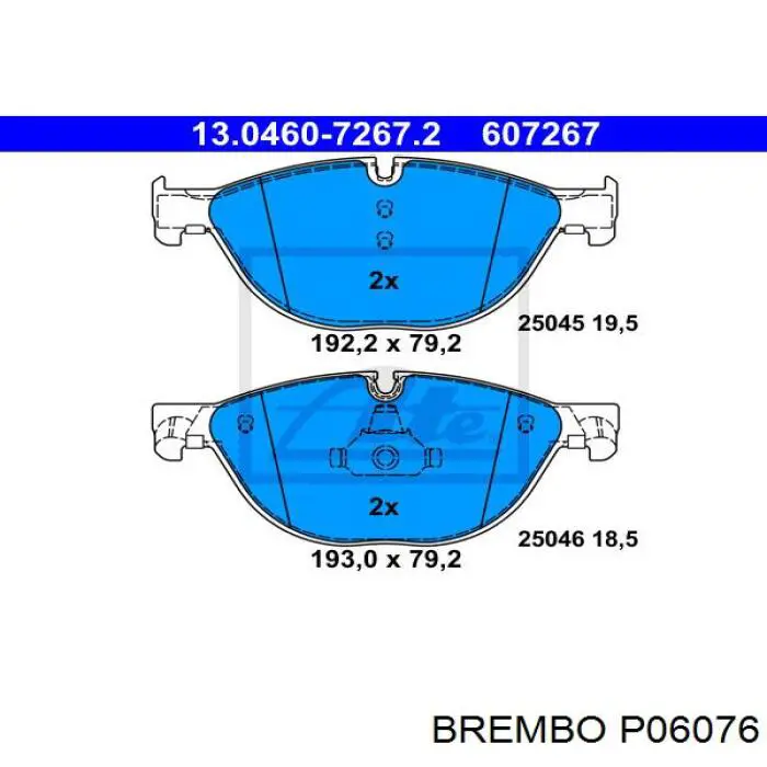 Купить P06076 Brembo Колодки тормозные