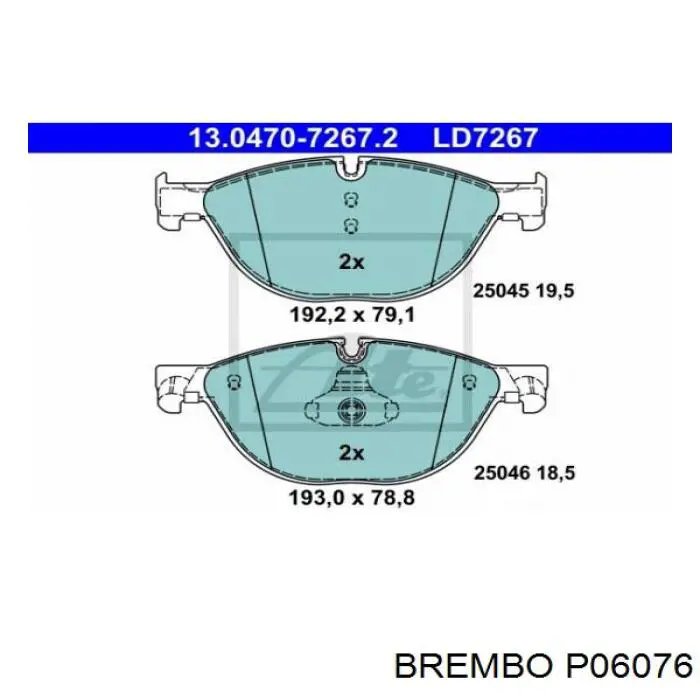 Передние тормозные колодки P06076 Brembo