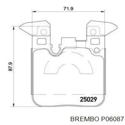 Задние дисковые колодки Brembo P06087